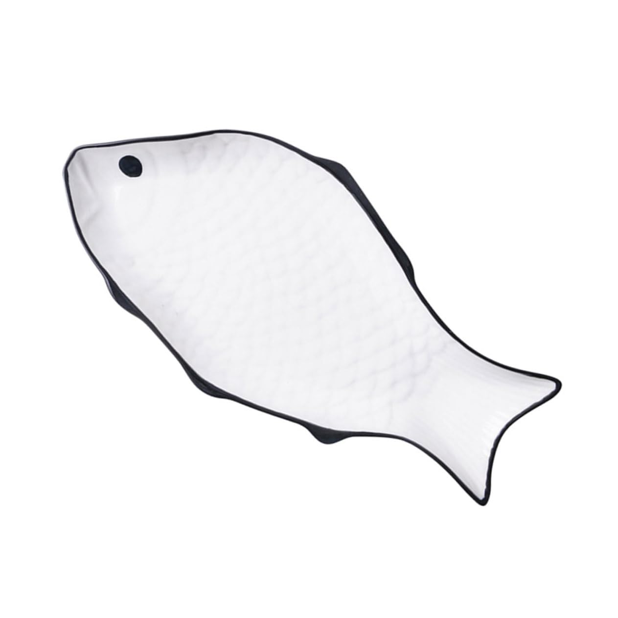 Cabilock Assiette en Céramique Forme de Poisson Blanche pour Cuisson Vapeur et Conservation des Aliments, Pratique et Facile à Nettoyer, pour Hôtel ou Maison