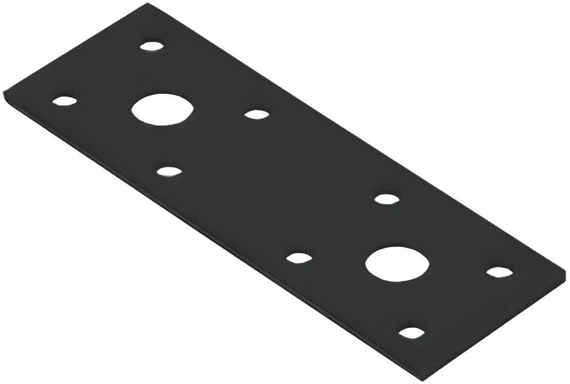 6 Rinforzi Piatti Per Mobili | 11x1.9cm | Acciaio Inox Nero | Connettori Regolabili