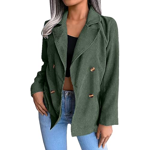 Giacca in velluto a coste da donna, con bottoni, in