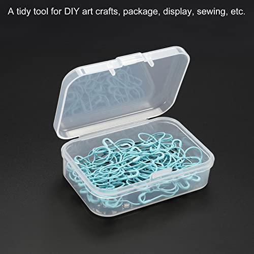 Image of PATIKIL Clear Storage Container with Hinged Lid 65x45x20mm, 4 Pack Plastic Rectangular Box for Beads Art Craft