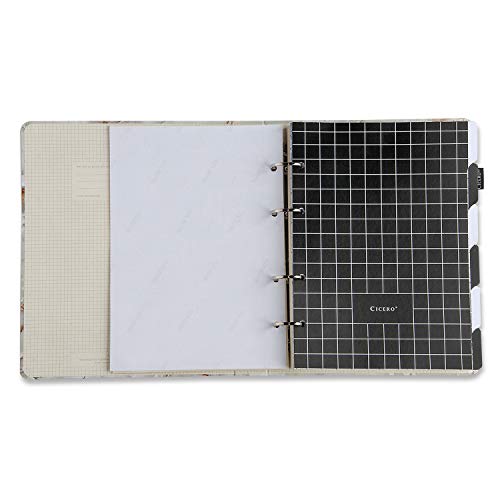 Caderno Criativo Argolado Pantone, Cicero, 3359, Preto, Pautado, 120 fls, Papel Pólen 80g/m², Tamanh