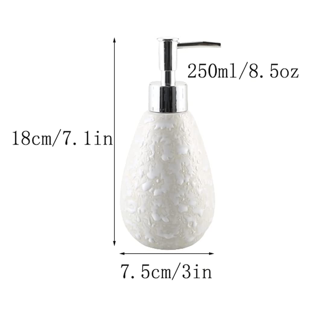 NZPOST Distributore di Sapone Ricaricabile Distributore di Sapone Distributore di lozione in Ceramica Emboss Distributore di Sapone Ricaricabile