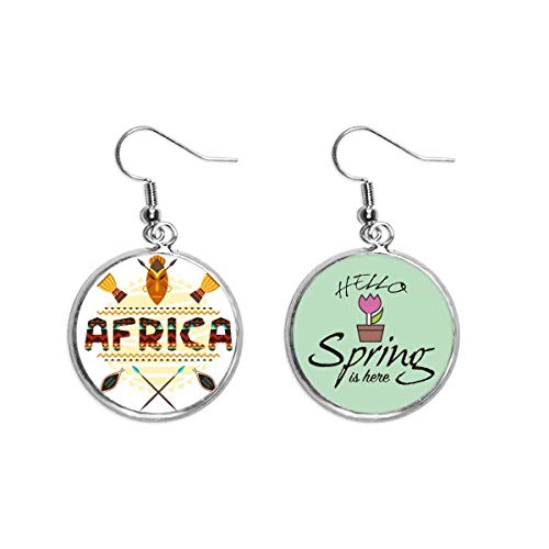 Pendientes africanos de alta bisutería con signos de tótem tallados a precisión