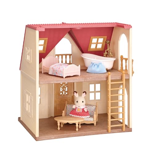 Calico Critters Red Roof Cozy Cottage, Dollhouse Playset with Figure, Furniture and Accessories
