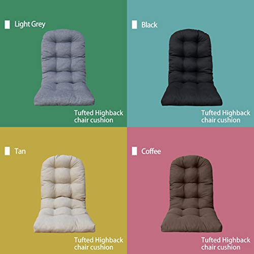 Bossima Outdoor Patio Adirondack Chair Cushions Tufted Round Corner (Light Grey) #TOP3