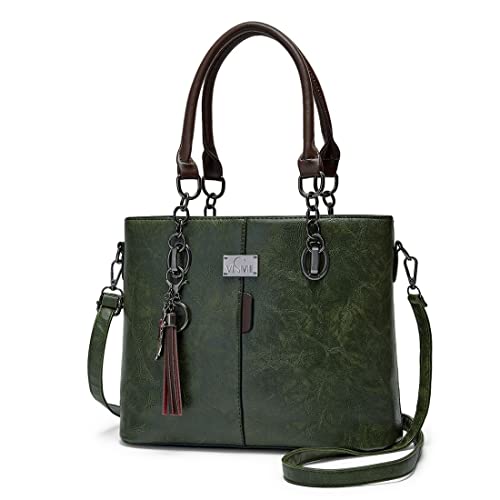 Image of VISMIINTREND Stylish Vegan Leather Shoulder Handbag Crossbody Mini Laptop Tote Bag for Women | Tassel | Ladies Purse | Gifts for Women | Branded | Office | Work | Christmas Gift for Women