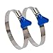 ISPINNER 2pcs 3 Inch Key-Type 304 Stainless Steel Worm Gear Hose Clamps, Adjustable Size Range 60-80mm Clamps for Dryer Vent, Dust Collector and Automotive