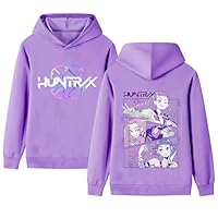 ZhanQuan Unisex Kids Hoodie Boys Girls Cotton Pullover Sweatshirt Top（Purple-130cm）