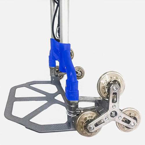 Carrinho Dobrável Sobe Escada, Azul, até 70Kg Resistente e Compacto, Ideal Para Viagens e Transporte