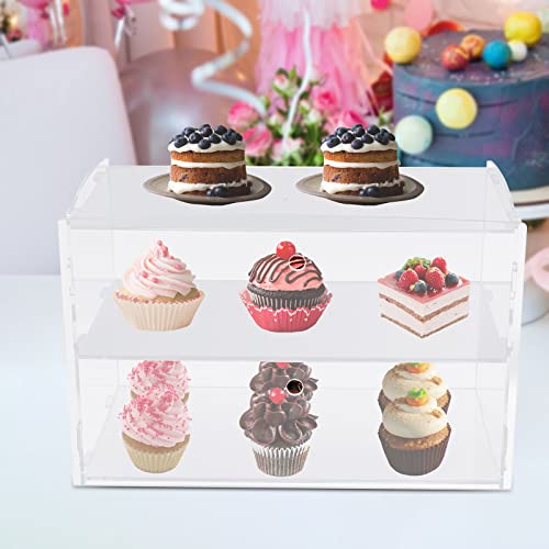 18" Clear Acrylic Display Case Bakery Pastry Display Case Donut Display Shelf Cake Cupcake Retail Display Bakery Convenience Stores Display And Keeps Fresh For Commercial Counter Top Or Party Event #TOP7