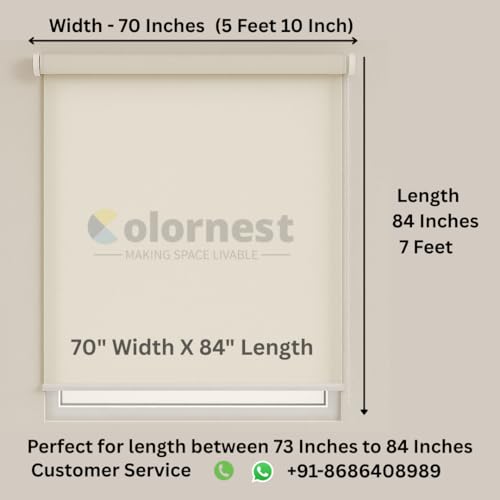 Image of Roller Blinds for Windows 70 Inch W X 84 Inch L | Dim Out Roll-Up Shades Sun UV Protection for Home & Office Charcoal Grey| Heavy Duty in 38 MM Pole