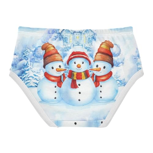 Cotton Toddler Underwear Custom Family Snowmen Winter Panties Little Girl Personalized Undies Kids Briefs 2t2