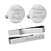 MUEEU Father of The Bride Cufflinks Keepsake Gifts Engraved I Will Always Be Your Little Girl Dad Father Tie Bar (Round Father of The Bride Cufflinks)