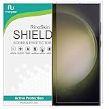 RinoGear Screen Protector for Samsung Galaxy S23 Ultra (Fingerprint Compatible - No Hole) Screen Protector [Flexible Clear Film] Case Friendly Accessories