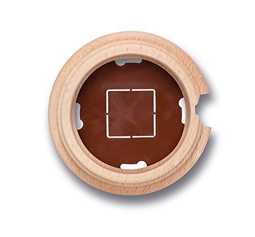 Peana Fontini 30821812 de 1 elemento con entrada de tubo en madera de haya natural para pared