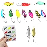 AIOELUV 12 Piezas Articulos De Pesca Señuelos Spinning Conjunto Spinner Realista Trucha Cebo Trucha Señuelo Conjunto Para El Lucio Lucioperca Perca Multicolor
