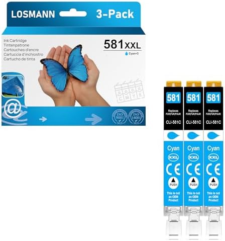 LOSMANN 3X Cian Cartuchos De Tinta Compatibles Para Canon CLI-581