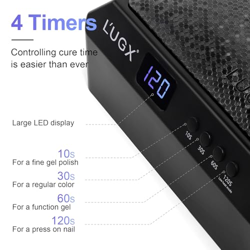 Lampe LED UV manucure 72W L'UGX à plateau rétractable noir