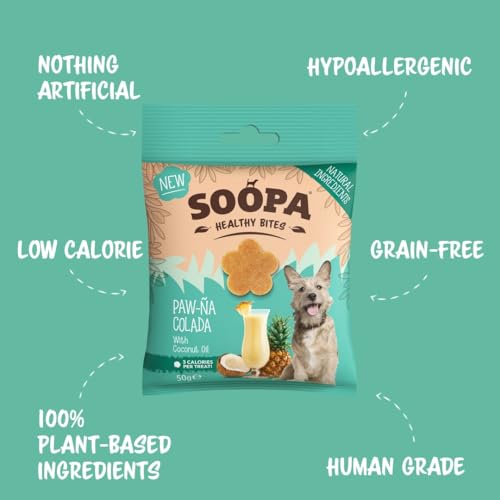 Soopa Paw-Na Colada Healthy Bites 10-Pack, Human-Grade, Grain-Free, Natural Dog Treats for Small Dogs Medium, Large, Puppy - Image 2