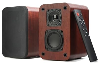 RIOWOIS Powered Bluetooth Bookshelf Speakers, 40W Record Player Speakers with 2.75 Inch Woofer, Stereo Speakers with Optical/AUX/TV-ARC Connection for Turntable, No Receiver or Amplifier Required.