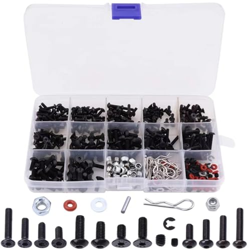 Kit vis pour RC complet 500 pièces avec boucles M3 M4 et écrous pour réparation de modèles HPI