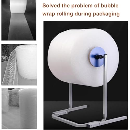 Dispenser per rotolo di pluriball, supporto per rotolo da pavimento, supporto verticale per rotolo di carta manuale, per imballaggi e spedizioni in movimento