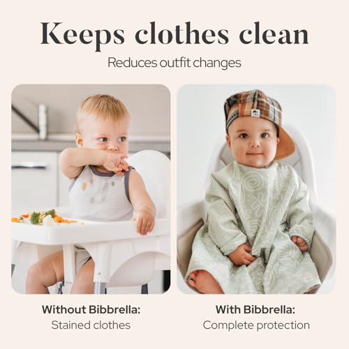 Bibbrella Premium Baby Led Weaning Bib - Full Coverage with Lap Protection - Water-Resistant Long Sleeve Smock4