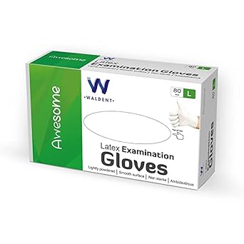 Waldent Latex Premium Examination Gloves (L)