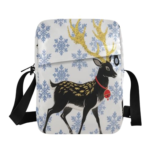 crossbody messenger bag crossbody bag Casual Purse Cross Body Adjustable Strap for Travel Travel- Winter Deer Japanese