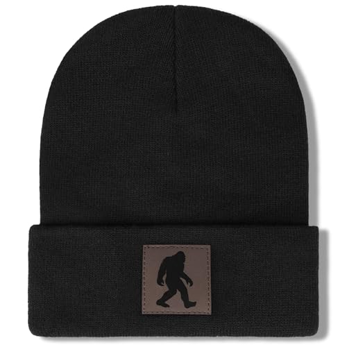 Image of Bigfoot Beanie for Men - Sasquatch Hat Winter Knit Cuffed Beanie for Women - Bigfoot Gifts for Christmas & New Year