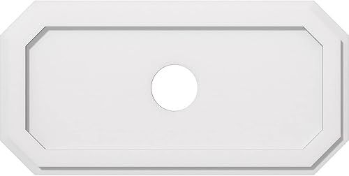 Miniatura 161 de Ekena Millwork CMP36X18ED-03000 Medallones de techo de uretano contemporáneo de PVC de grado arquitectónico Emerald 36"W x 18"H x 3"ID x 12 1/2"C x