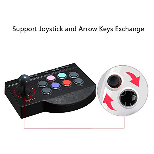 Arcade Fight Stick, USB Wired Fighting Joystick Game Controller for PS4 PS3 Switch PC Fighting Games