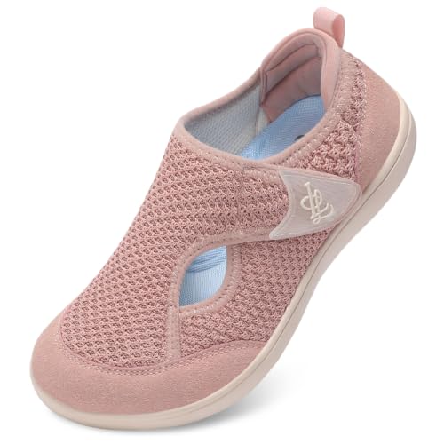 Image of LeIsfIt Wide Toe Box Diabetic Shoes for Women Zero Drop Barefoot Sneakers Breathable Adjustable for Edema Swollen Feet & Seniors