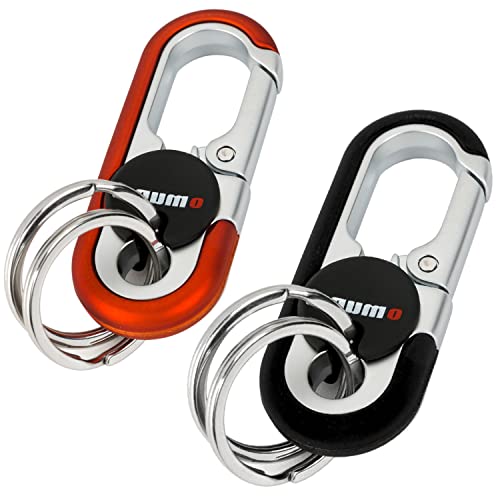 2 Pièces Mousqueton Porte Clef Voiture, Anneau Porte Clé, avec 4 Porte-Clés, Anneau Porte Clé en Alliage de Zinc, Mini Mousqueton Comme Cadeau d'Affaires pour Homme...