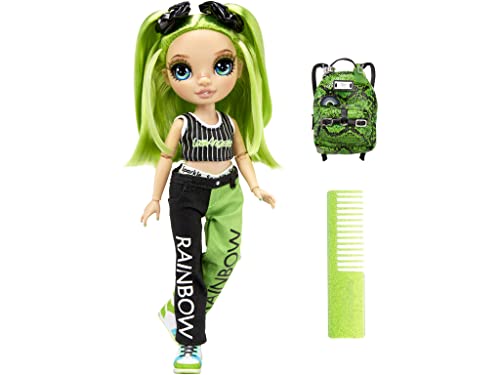 Rainbow High Jr High Jade Hunter - 9-inch Green Fashion Doll with Doll Accessories- Open and Closes Backpack, Great Gift for Kids 6-12 Years Old and Collectors