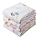 Mullwindeln aus Baumwolle und Bambus, Momcozy Musselin Tuch 120cm x 120cm 4er Pack, Große Quadratische Babydecken für Neugeborene, Bio-Baumwolle Pucktuch Wickeltuch Baby (Meerjungfrau)