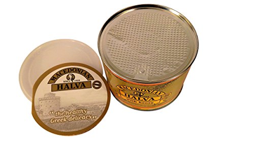 Greek Macedonian Halva with Honey Net Weight 1kg Tin can.