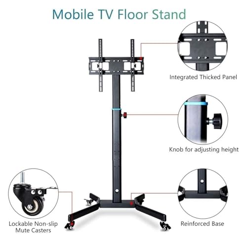 Soporte Móvil para TV con Ruedas y Altura Ajustable miniatura 4
