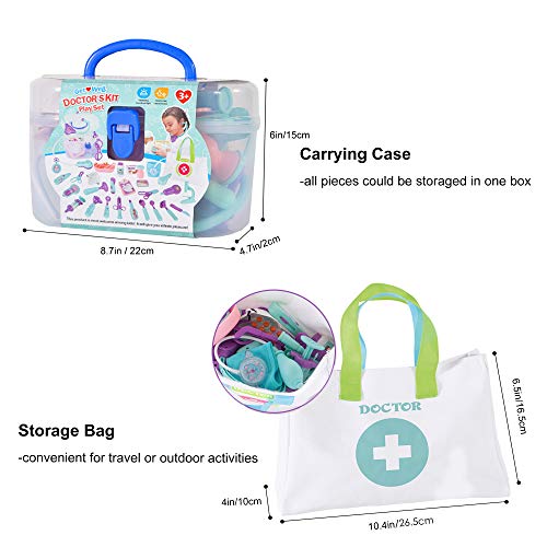 image for Flyingseeds Doctor Kit for Kids, 24 Pcs Pretend Play Dotor Dentist Toy