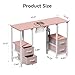 Manicure Table for Nail Tech, Nail Tech Table Station w/4 Storage Drawers & 2 Open Shelves, Nail Table w/Dust Collector for Beauty Salon Tech Station (Pink)