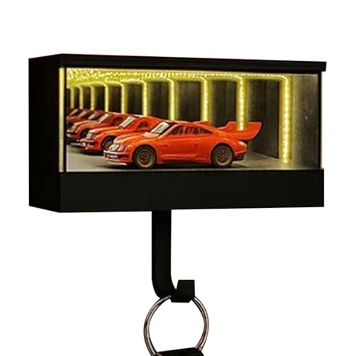 カーガレージキーホルダー,LEDライト付きキーラック | 壁取り付け車鍵掛け | 郵便受け アパート 玄関 家庭 オフィス向け
