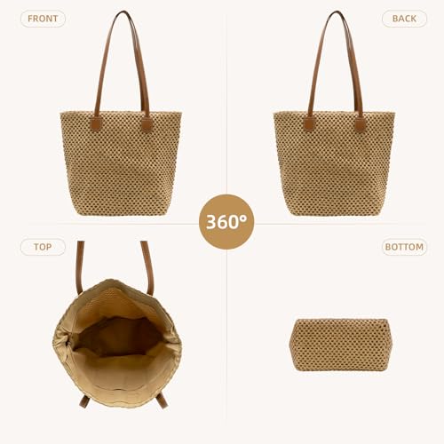 Image of Crescent Straw Shoulder Handbag for Women Summer Beach Tote Raffia Woven Purse Hobo Underarm Bag 2026