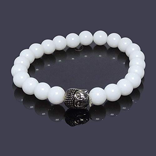 Bracelet agate blanche AAA de qualité supérieure 12mm - 3