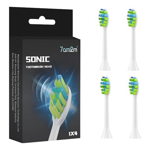7AM2M AM100/AM105/AM111 Electric Toothbrush Brush Heads x 4 for 7AM2M Electric Toothbrush ONLY(White) Cover