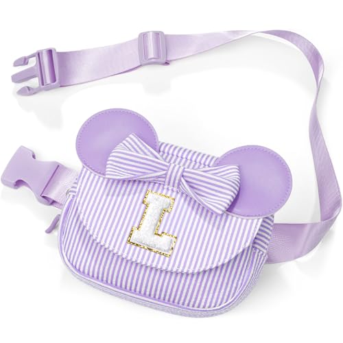 Image of Belt Bag Gifts for Kids Girls Birthday Gift - Birthday Gifts for 4 5 6 7 8 Year Old Girls, Initial Crossbody Bag Letter Pink Fanny Pack Sling Bags Purse for Girl Kids, Purple L