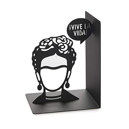 Balvi Buchstütze Frida Schwarz Farbe Buchstütze dekorative Figur mit der ikonischen Frida Eisen 17 cm