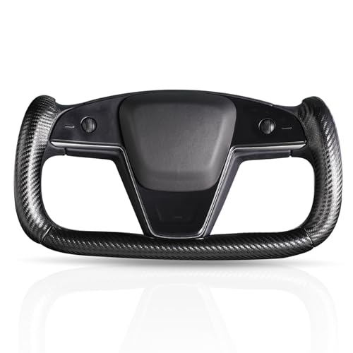Steering Wheel Cover for Tesla Yoke Steering Wheel Cover Customzied for Tesla Model S 2021-Present/Model X 2021-Present Accessories,Anti-Slip,Comfortable Grip,Breathable,Matte Black