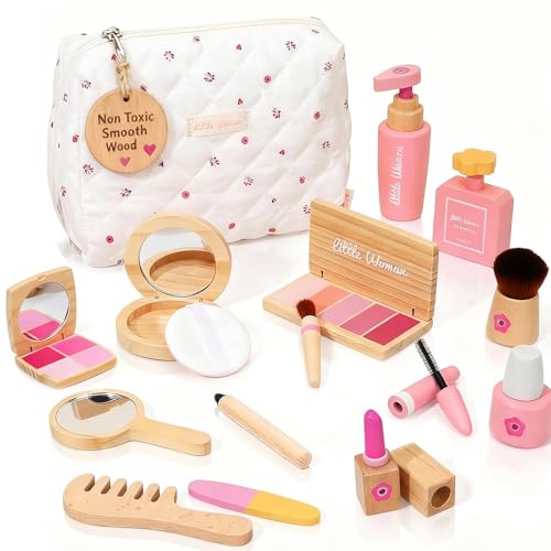 Wooden Pretend Play Makeup for Toddlers 1-3 100% Safe & Non Toxic