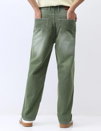 Image of Urbano Fashion Men's Loose Baggy Fit Washed Jeans Non-Stretchable