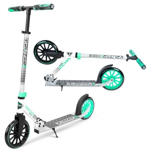 Madd Gear Kruzer 200 Complete Commuter Scooter – Huge 200mm Smooth Rolling Wheels - Adjustable Height T-Bar Scooter for Kids and Adults - Weight Capacity up to 220 lbs for Boys and Girls of All Ages